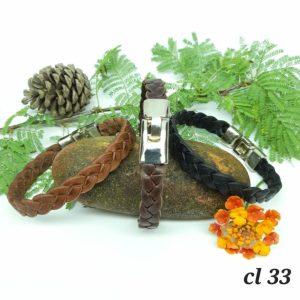 Pulsera trenza cuero
