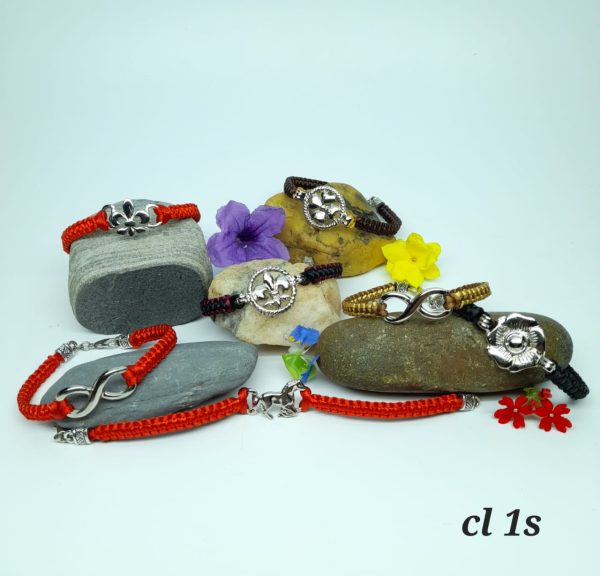 Pulsera de seda y zamak